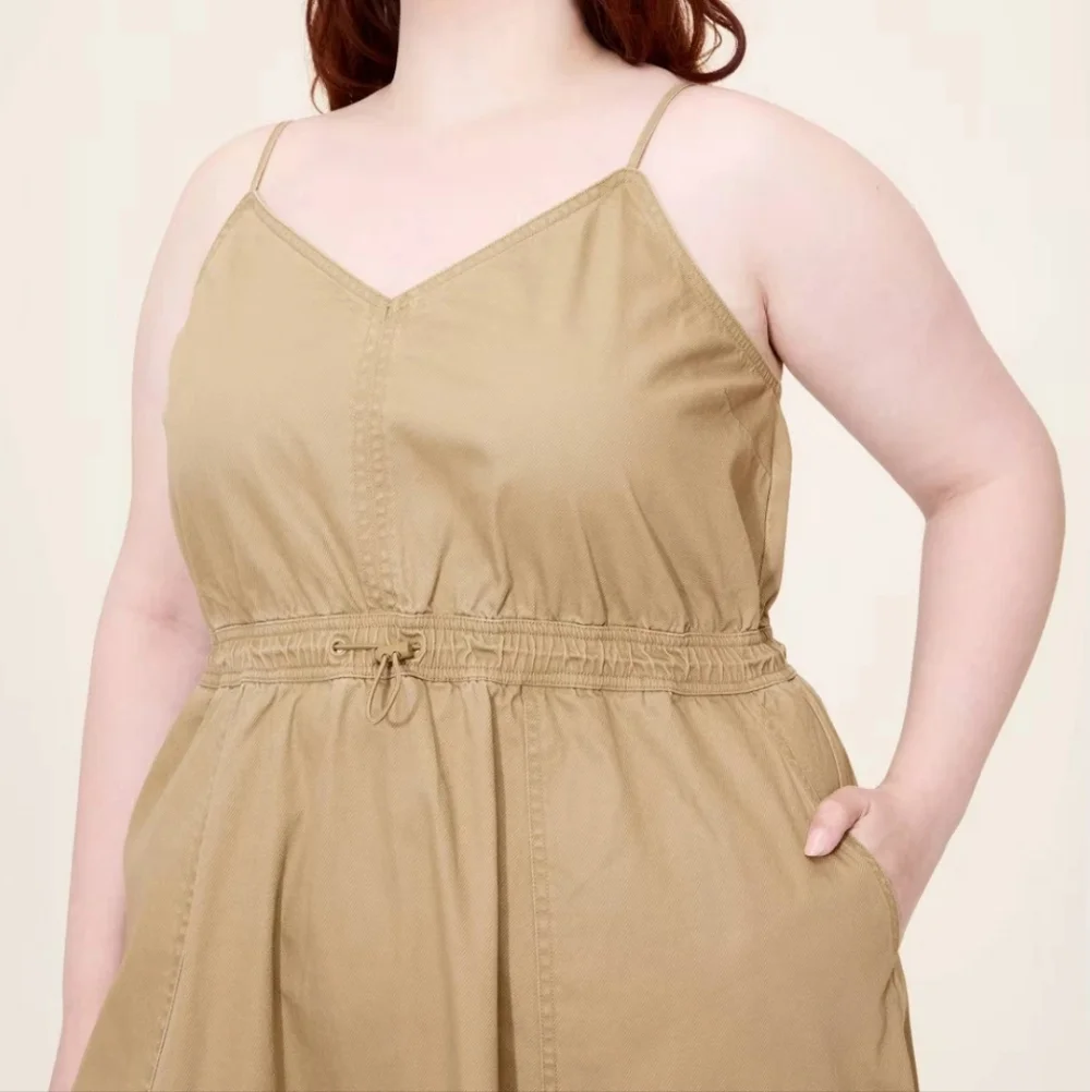 Woolrich NWT 3X Khaki Utility Midi Dress - Picture 4 of 5